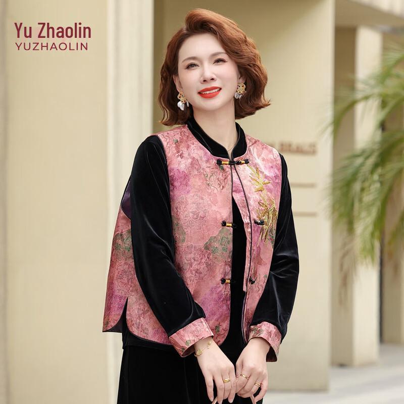 YUZHAOLIN Women s Gold Velvet New Chinese Style Set XL