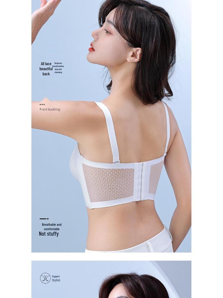 Plus Size Strapless Push-Up Front Buckle Wedding Lingerie Bra - Invisible, Non-Slip & Beautiful Back Design