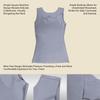 Nude-feel Square Neck Padded Base Shirt, Nylon Spandex Blend, Machine Wash