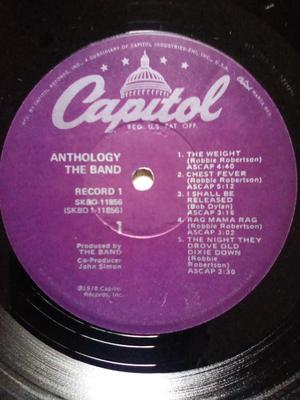 LP-Schallplatte BAND Anthology SKBO11856 CAPITOL 1978 US Rock Gebraucht