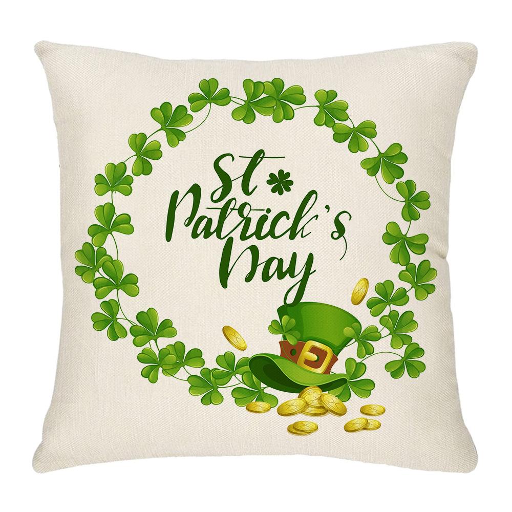 St. Patrick's Day Throw Pillows National Day Sofa Cushion Covers Linen Throw Pillows