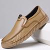 Modische Frühling-Herbst Britische Leder-Slipper für Herren Designer Weichsohlige Lässige Herren-Board-Schuhe Outdoor Leder Fahrschuhe Männlich