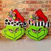 Christmas Welcome Door Sign Green Film Character Wooden Wreath for Front Door Wall Porch Indoor Outdoor Decor
