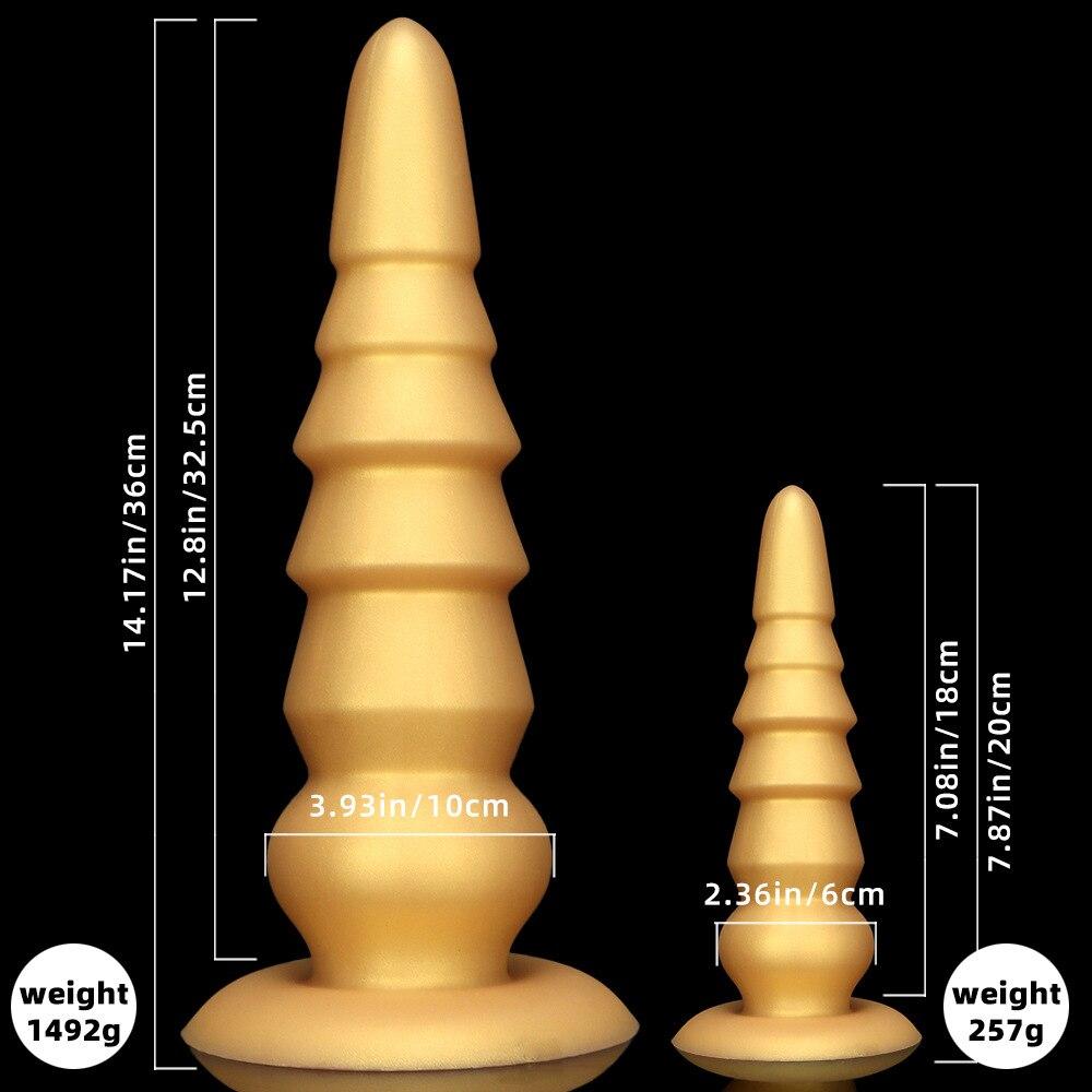 Silicone Soft Oversized Anal Plug with Suction Cup Anal Plug Sex Toys Fisting Anal Dilator Strap on Penis Realistic Dick BDSM