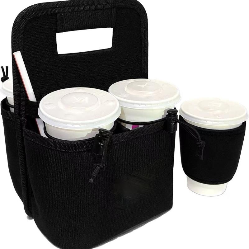 Porta café a prueba de fugas con separadores Organizador de bebidas multi compartimento Soporte para 4 tazas para el hogar y la oficina