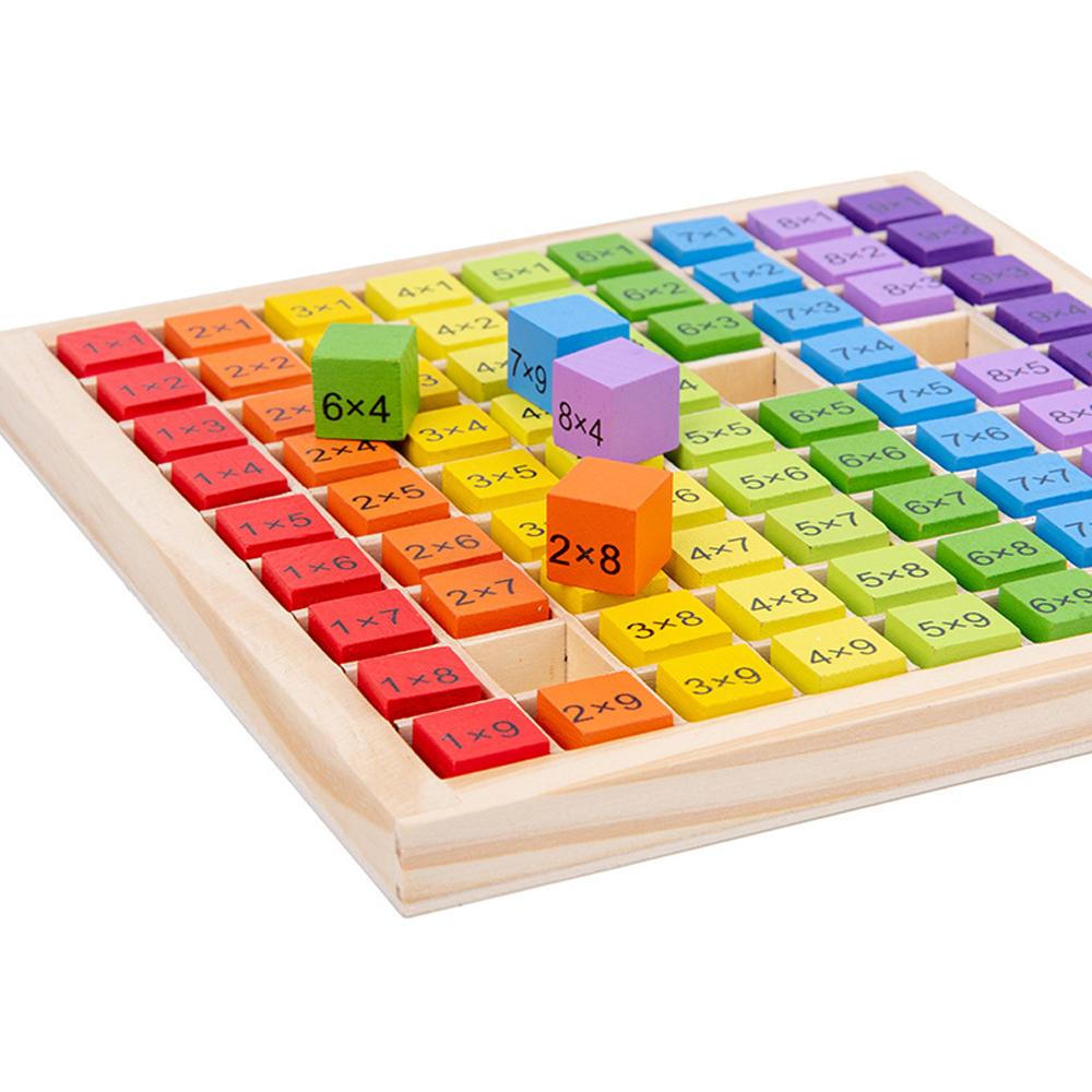 Montessori Educational Wooden Multiplication Table Board For Kids, Teaching Aids Math Toys For Children,Colorful Small Blocks