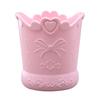 Cute Bow Pen Holder Candy Color Kawaii Pink Pencil Stationery Organizer Box Stand Container Home Makeup Brush Storage Bucket