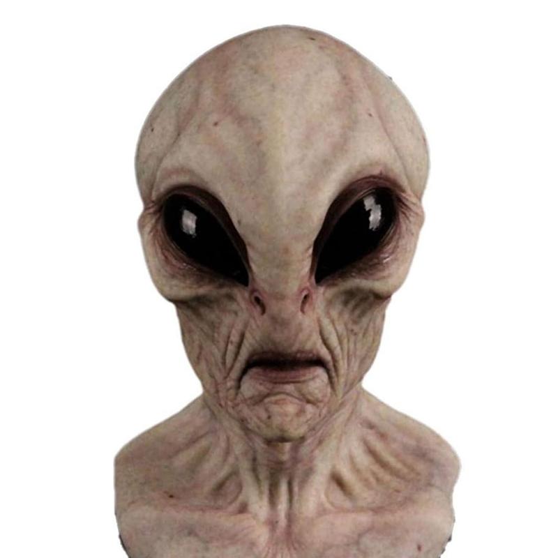 Маска инопланетянина на Хэллоуин, страшная латексная маска, маска на всю голову, реквизит для костюмированной вечеринки на Хэллоуин