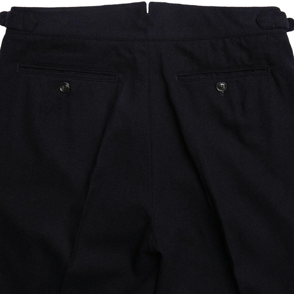 Solti W412 Reve Pleats Wool Trousers (Dark Navy)