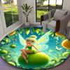 1pc Round Rug Appropriate for Office, Tinker Bell Flower Carpet, Versatile Printed Chair Rug, Durable Home Sofa Carpet