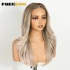 FREEDOM Synthetic Lace Front Wigs For Women 20 Inch 6X4 Pre Plucked Ombre Blonde Wavy Layered Wig Wear And Go Glueless Lace Wigs