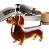 Whiskey Glass Bottle Dachshund Dog Shape Empty Liquor Bottle Decorative Decanter Dachshund Dog  Statue Wine Container