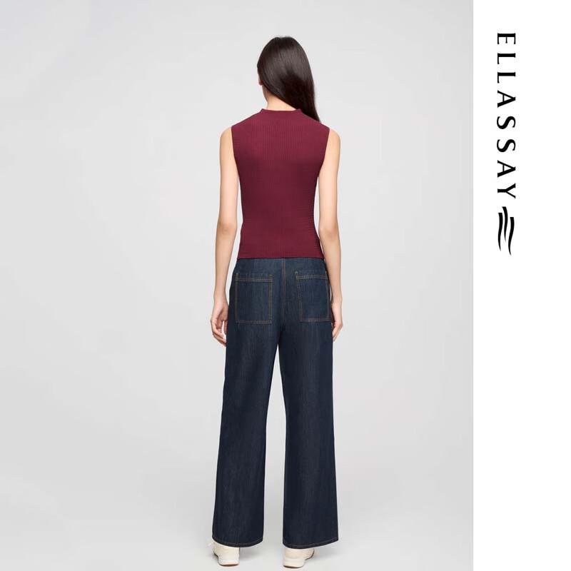 ELLASSAY Women's Mock Neck Sleeveless Knit Top