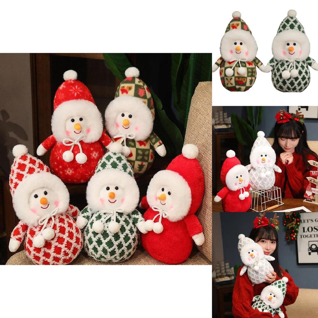 Charming Plush Snowman Cushion Adorned With Holiday Colors For Childrens Gifts