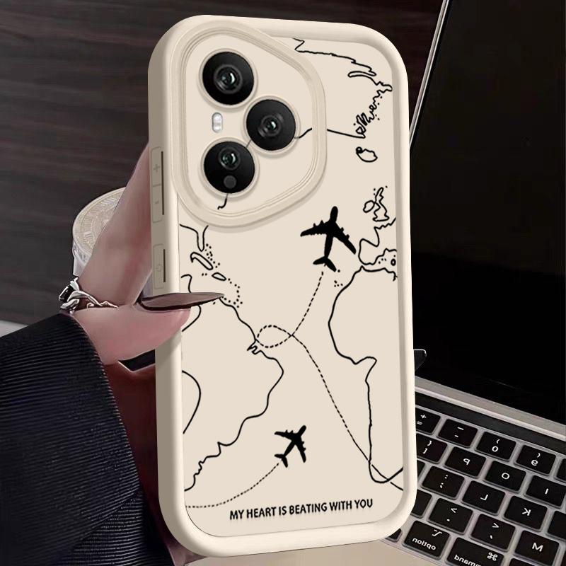 Air Route Pattern Soft TPU Phone Case For Honor 400 Pro 200 Pro X8c X9c Smart X6a X6b X6c Magic7 Lite Silicone Protect Cover