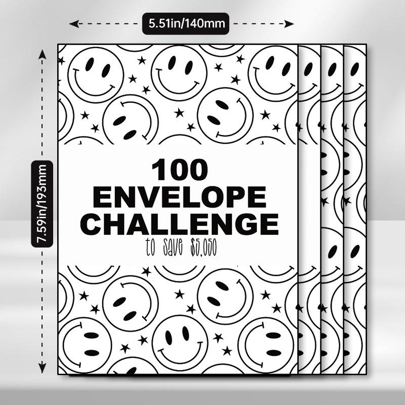 

100 конвертов, переплет, 1-100-дневный вызов, экономия, блокнот с отрывными листами, сменная наклейка