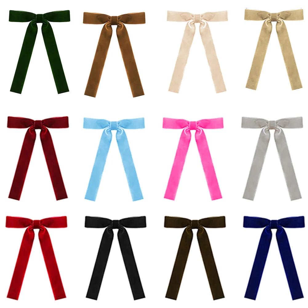 Christmas Tree Accents Velvet Ribbon Bows Elegant Christmas Ornaments Christmas Decoration Pre-tied Decorations
