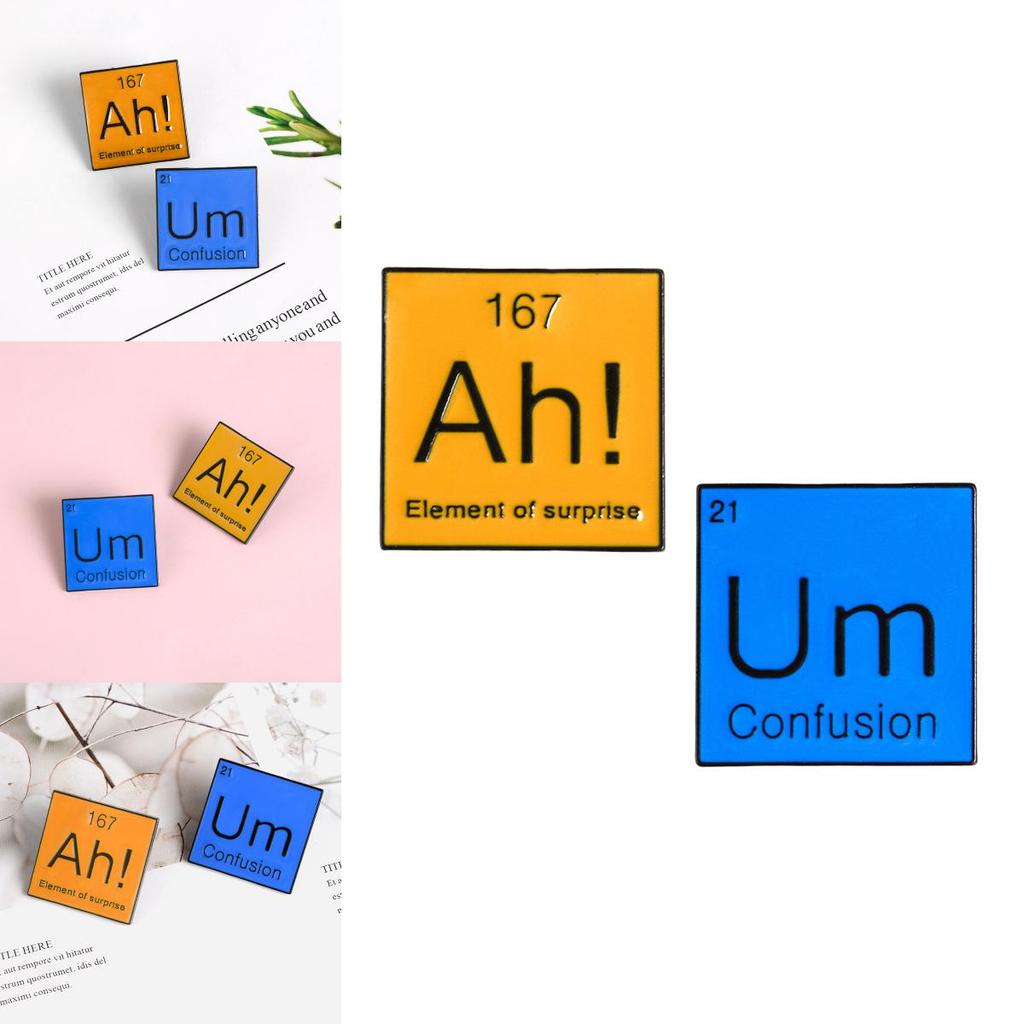 Unique Cartoon Elemental Alphabet Brooch Creative Geometric Style For Men And Women