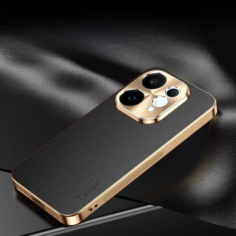 Case For VIVO V70 PU Leather Plating Shockproof Cover For VIVO V 70 Texture Lichee Pattern Lens Protection Shell Cases Bumper