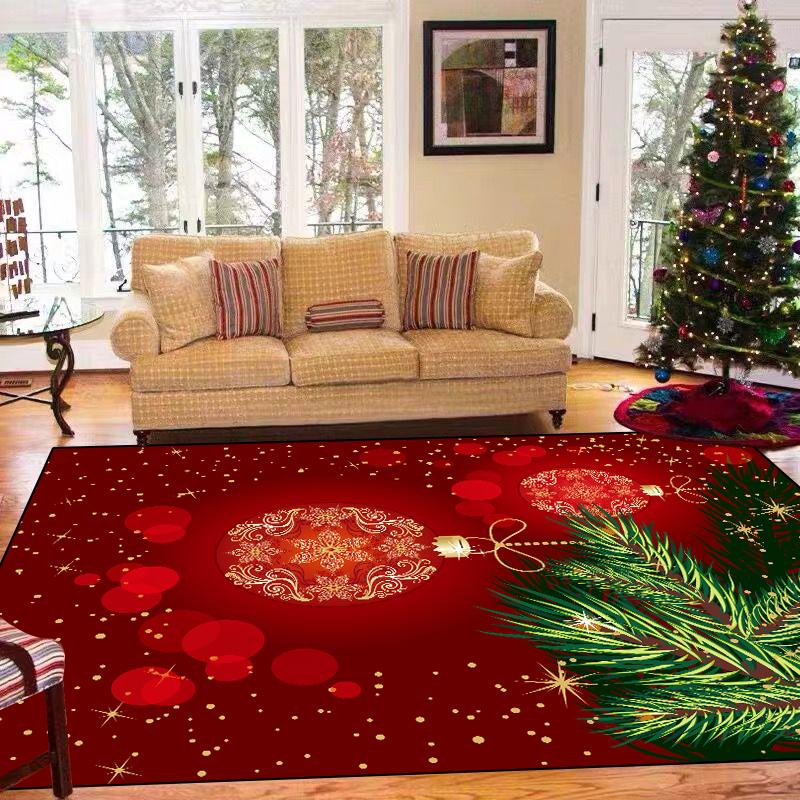 Christmas Carpet Living Room Decoration Home Rugs Children's Bedroom Non-slip Soft Mat Washable Balcony Lounge Rugs Customized