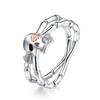 Jewelry Punk Personality Gold Ring, With A Flower Creative Color Retention Ring On The Head