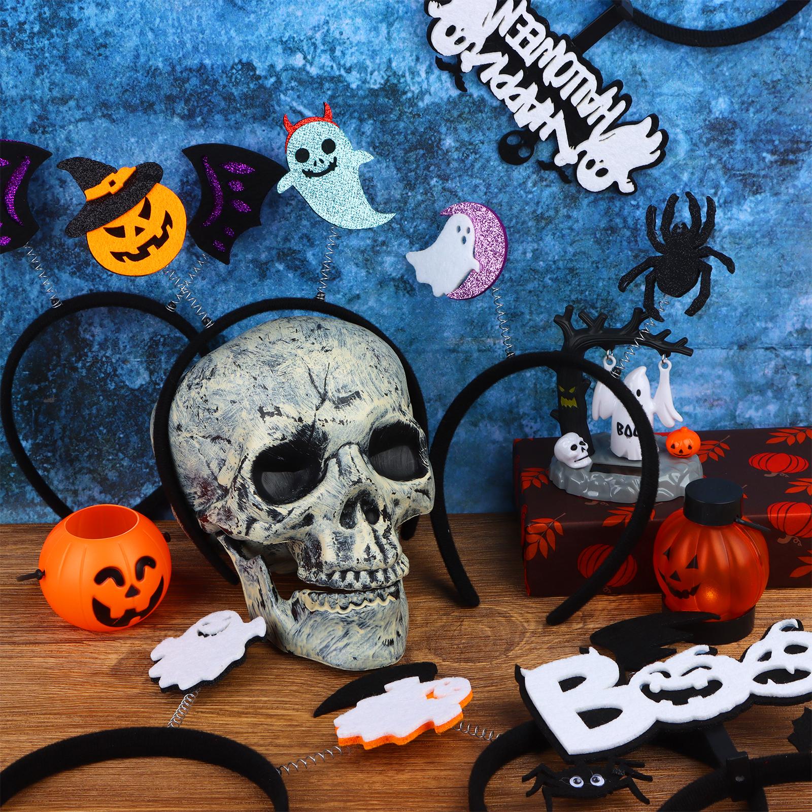 

8Pcs Halloween Headbands Witch Hat Headbands Eyeball Boppers Led Flashing Eyes Head