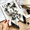 Autumn and winter Maillard cashew square scarf silk scarf women's shirt versatile neck small scarf tied hair decorative scarf