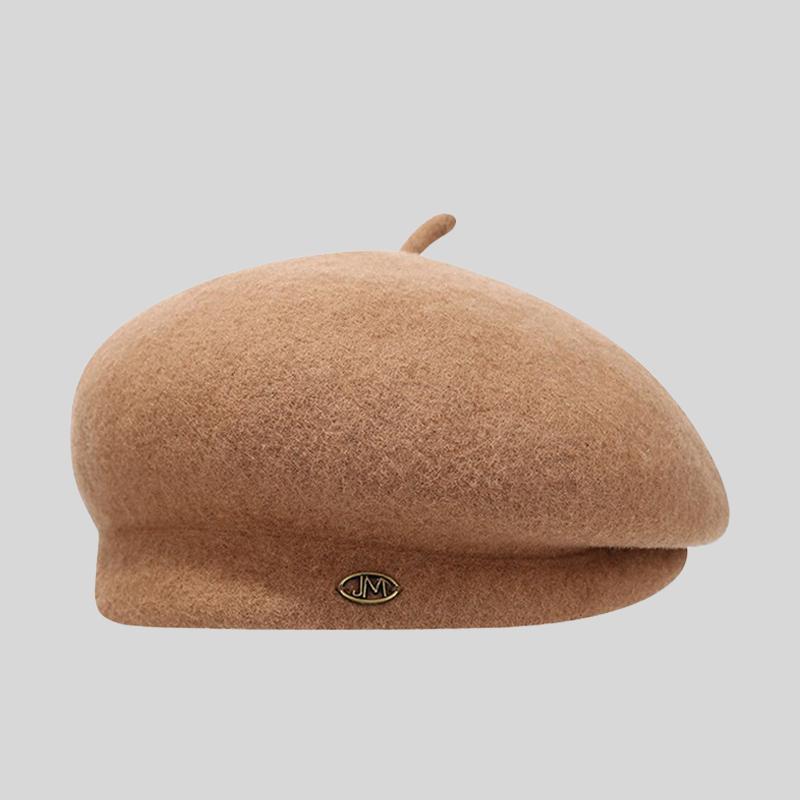 Young Ladies Casual Autumn Winter Stylish Solid Wool Berets Cap Warm Women's Beret for Daily Use