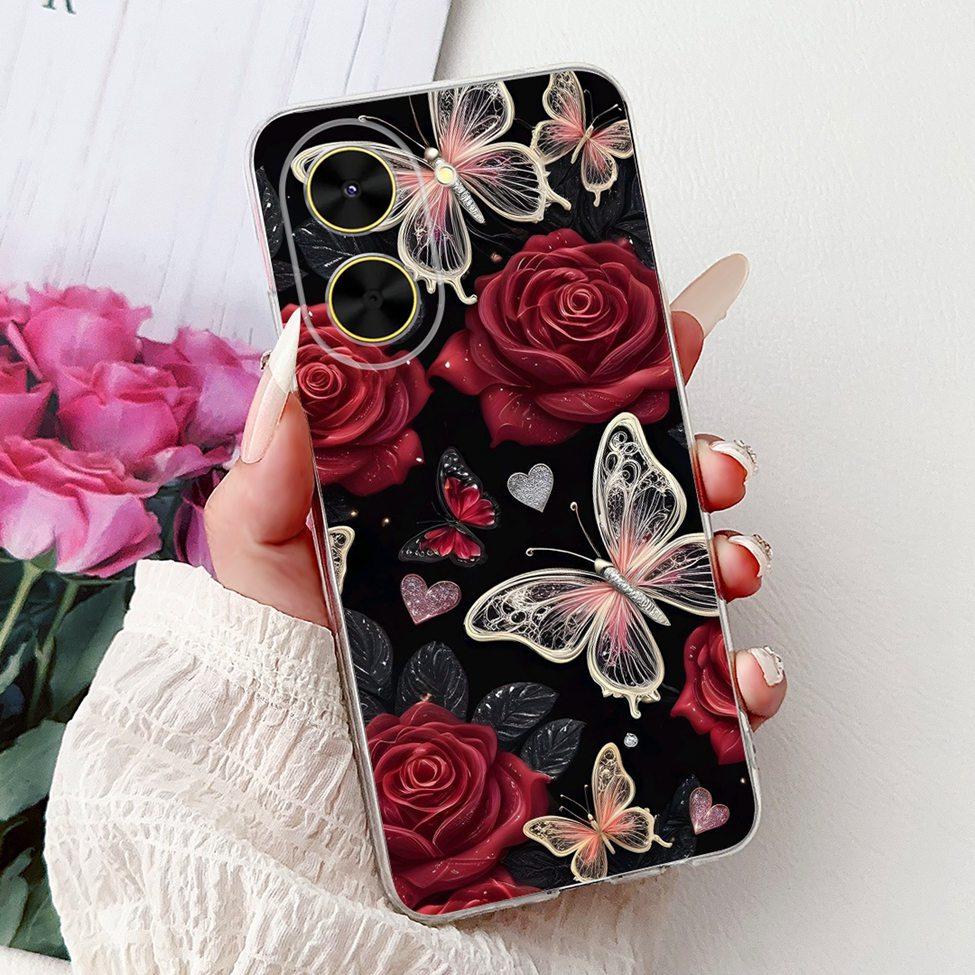 For Redmi A5 NFC 5G Case Cover Clear Luxury Kawaii Cute Cat Fashion Flowers Funny Painted Soft Phone Case For Redme A5 NFC 5G