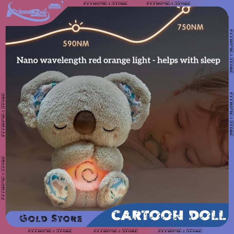Hot Koala Plush Sleep Aid With Soft Glow Night Light Calming Music And Simulated Breathing Comforting Bedtime Comfort Toys
