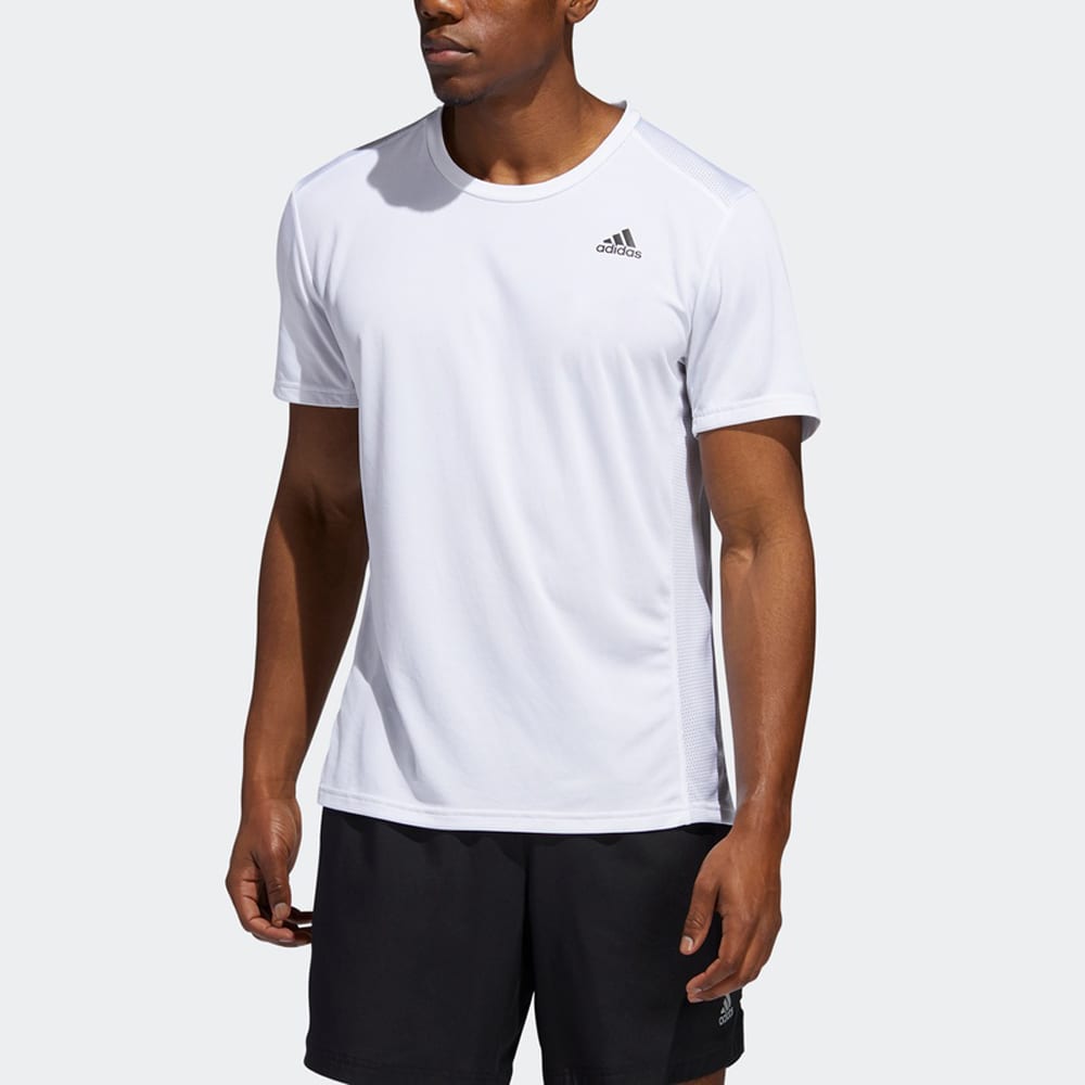Adidas T Shirts Men's White Crew Neck Moderate ED9292