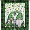 St Patrick's Day Decor Curtain St Patrick Leprechaun Gnome Green Hat St. Patrick's Day Shaamrock for Home Kitchen Livingroom