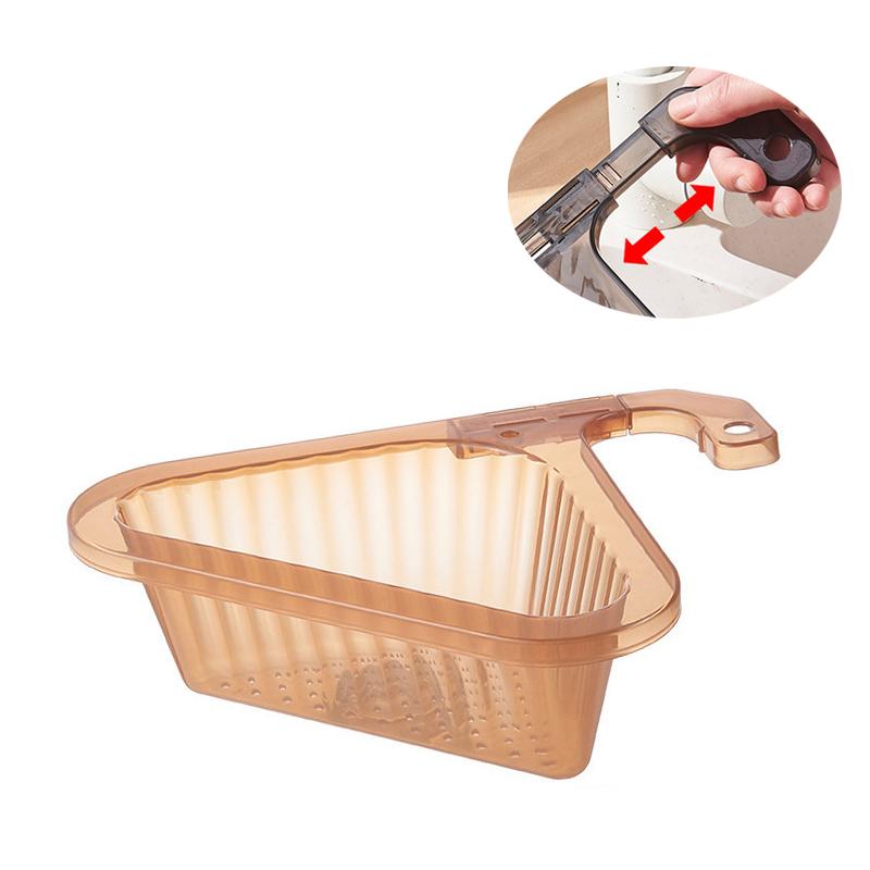 Coș de scurgere pentru chiuvetă de bucătărie din oțel inoxidabil Coș de scurgere triunghi pentru alimente, coajă de legume, filtru de ouă, organizator de depozitare, raft de bucătărie, rack de scurgere