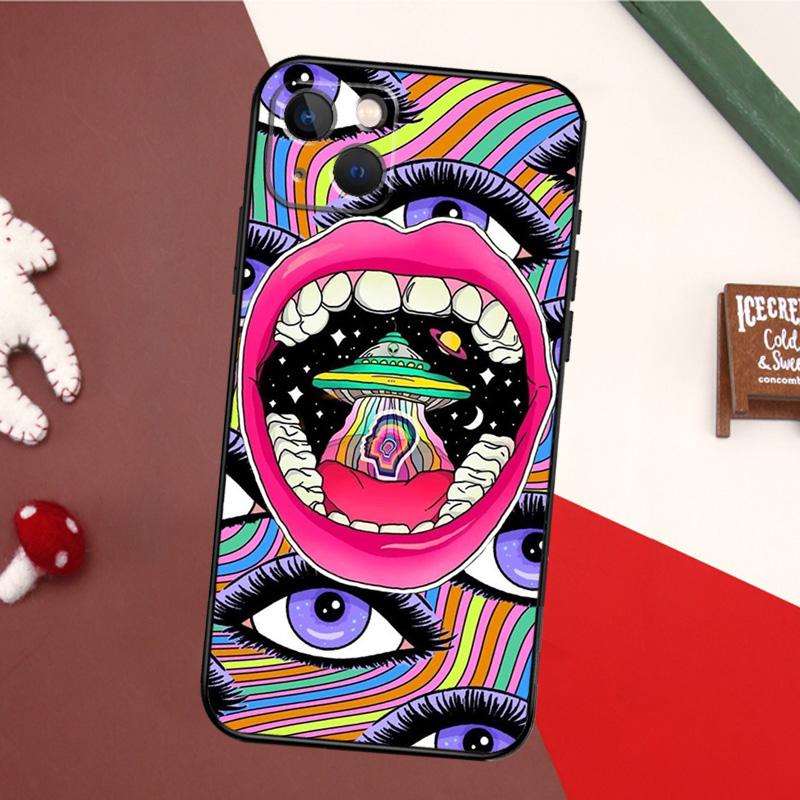 Cute Indie Hippie Case For iPhone 16 15 14 13 12 Mini 11 Pro Max X XR XS 7 8 Plus Soft Bumper Cover