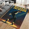 Music Legend Area Rug, Michael Jackson Moonwalk Top Hat Stage Spotlight Vintage Poster Print, Pop Fan Room Decor, Non-Slip Mat