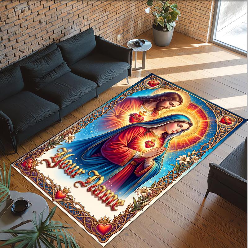 Valentine Love Theme Crystal Velvet Rug Personalized Custom Name Text Soft Floor Mat Home Decor