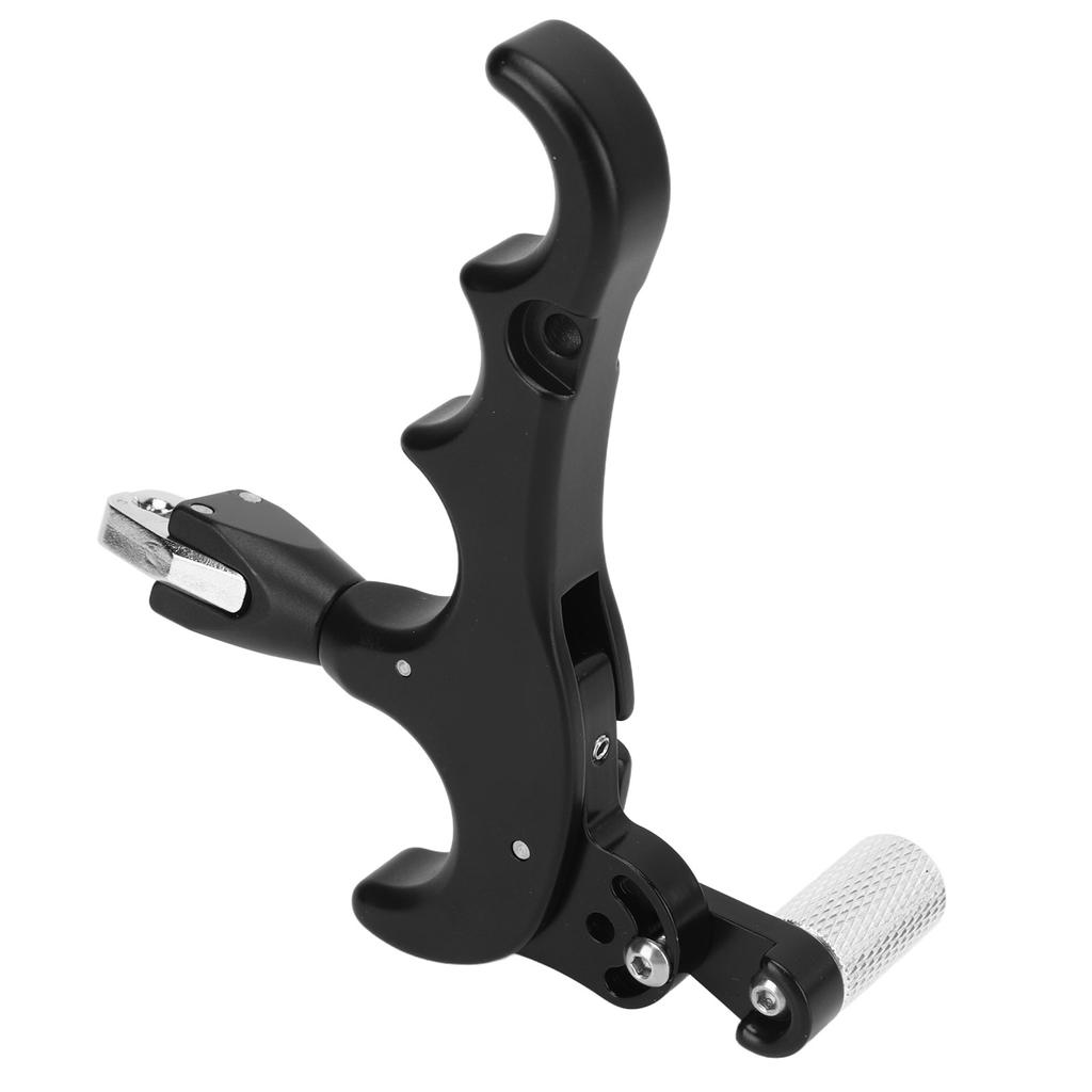 4 Finger Archery Release Aid Grip Adjustable Aluminum Alloy Compound Bow Thumb Trigger for Outdoor Shooting