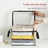 Foldable Student Book Organizing Bin Box Household Large Capacity Transparent Dustproof Collection Container Books Clothes Snacks Organizer Pouch