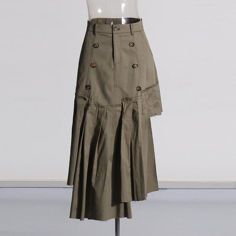 

Personalized Tooling Style Two-piece Short Jacket Outer + High-waist Irregular Skirt Women s Suit XL