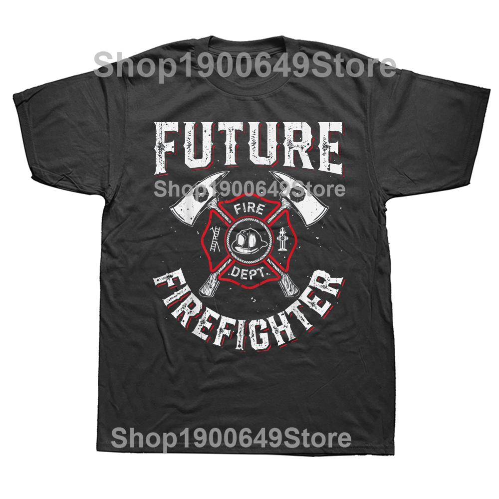 Future Firefighter Line Firefighting T Shirts Graphic Streetwear Short Sleeve Birthday Gifts Summer Style Tshirt Mens Clothing