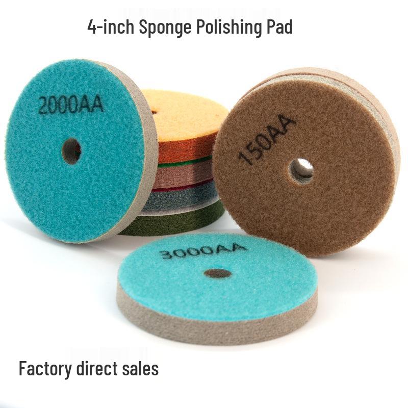 4-Inch Marble & Stone Polishing Pad - Sponge Fiber Grinder Pad for Floor Waterproof Grinding