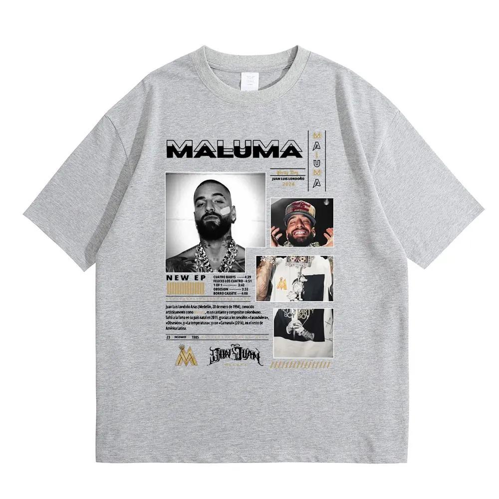 Sänger Maluma Musikalbum Cover T-Shirts Unisex Damen Freizeit-T-Shirt Unisex Mode-T-Shirts Hip Hop Rap Streetwear