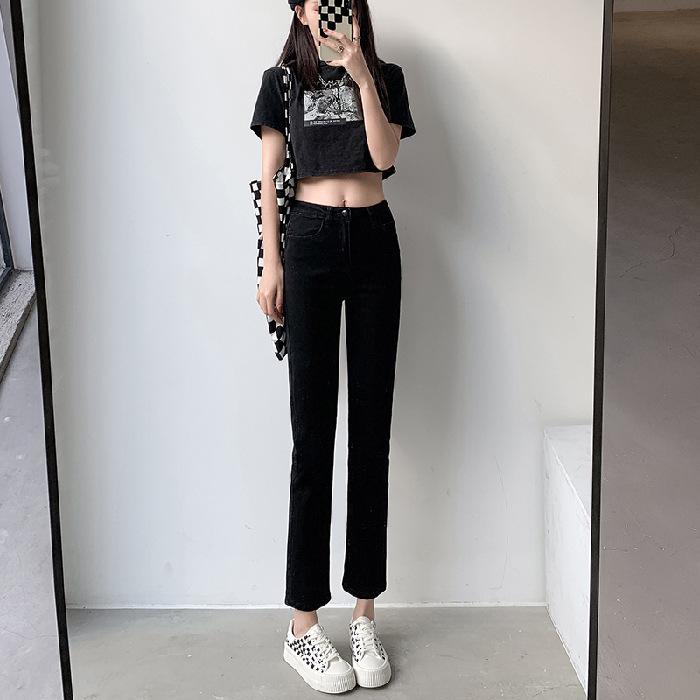 Women's High Waist Slimming Stretch Jeans - Autumn/Winter 2022 Cropped Straight Leg Pants