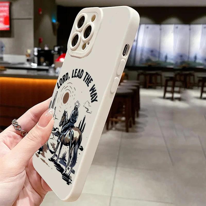 Pro iPhone 16 15 14 13 12 11 Pro Max XS X XR 7 8 Plus SE 2022 Silikonové pouzdro Nárazuvzdorný Potisk 'Americký westernový kovboj' Měkký kryt