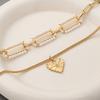 Ins style pearl heart pendant necklace for women's fashion trend, multi-layer collarbone chain for women
