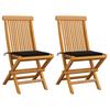 Day and Night - Day and Night Garden Chairs 2 Units with Black Teak Wood Cushions
