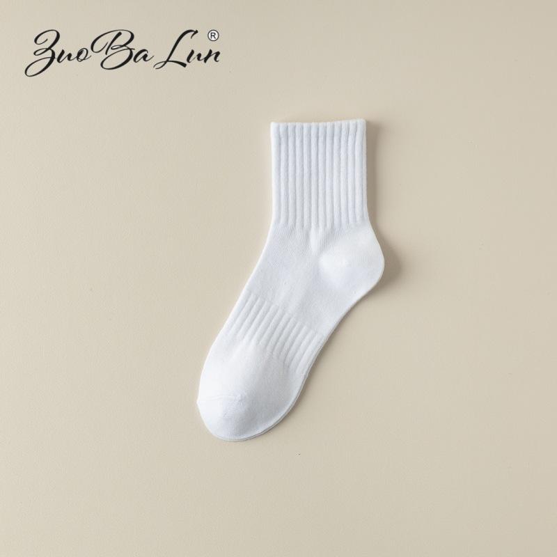 5 Pairs of Pure Cotton Sweat-absorbing and Odor Proof Basketball Mid Length Socks for Women In Summer