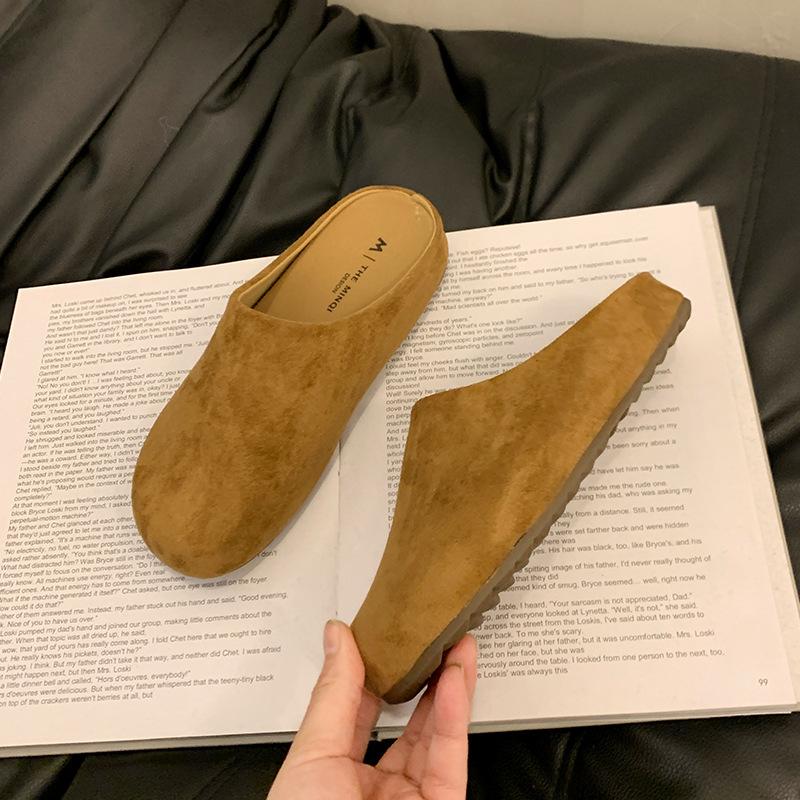 New Thick-soled Insole Height-increasing Shoes, Closed-toe Half-slipper Women's Shoes
