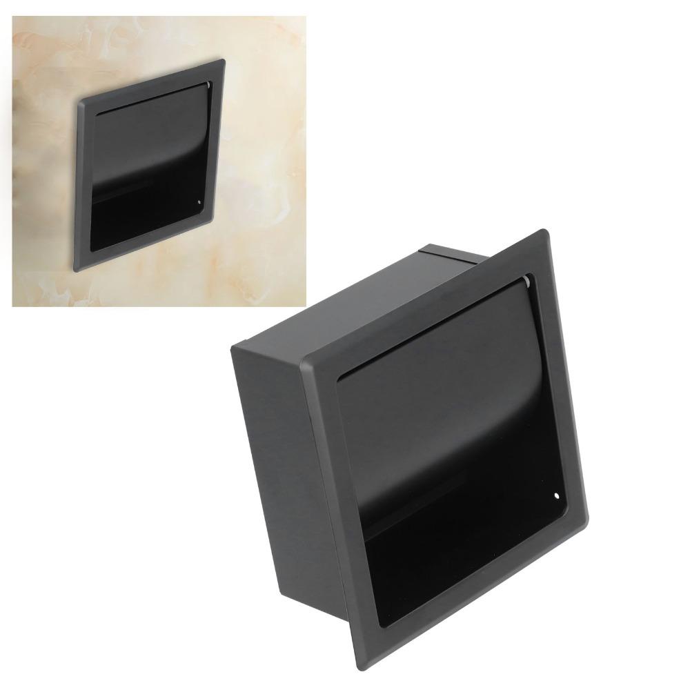 Black Recessed Toilet Paper Holder Stainless Steel Tissue Holder  Bathroom Kitchen Washroom