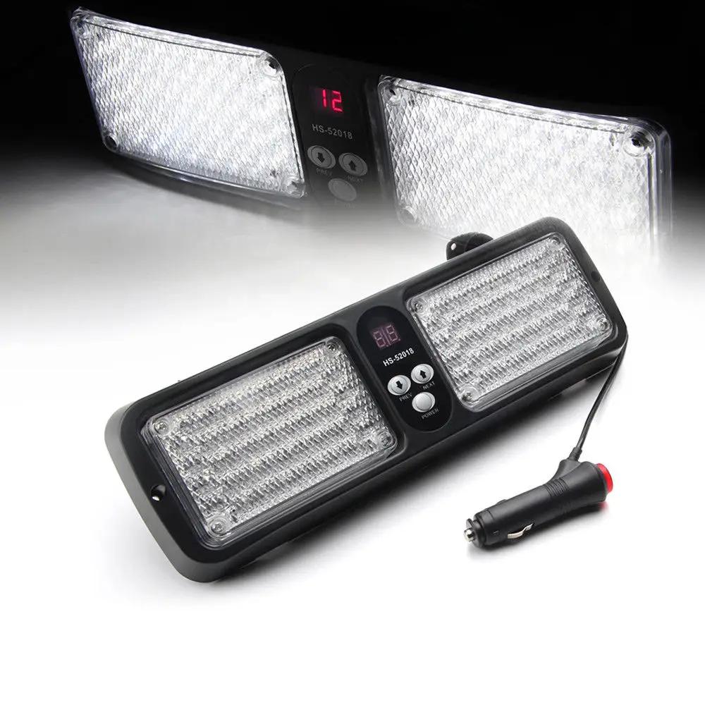 

Ultrathin Led Emergency Light Car Windshield Sun Visor lamp Warning Flashing lamp with Cigarette Adaptor plug for Police Firefig білий